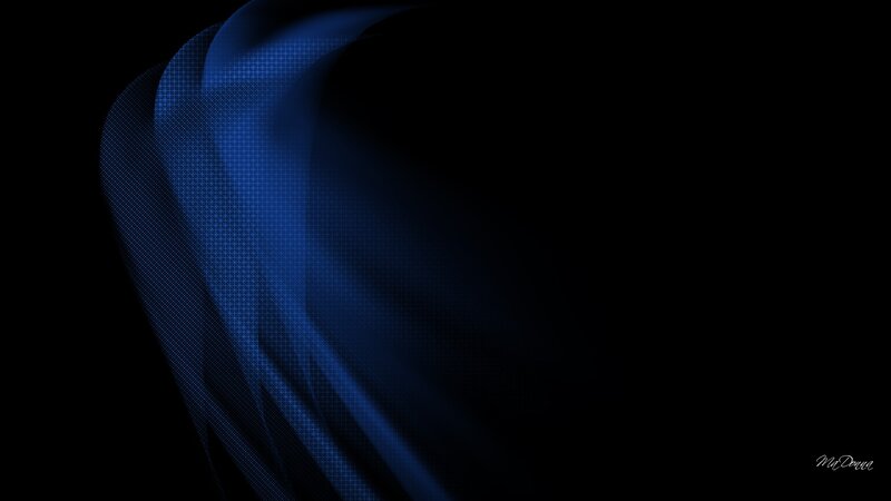 Blue Abstract Wave — Black