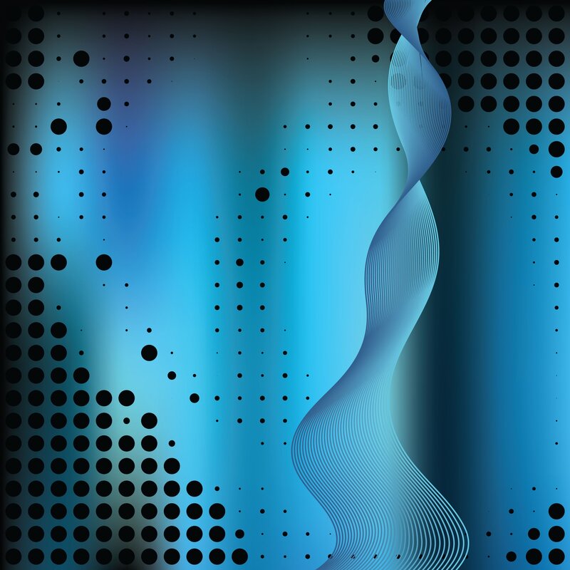 Blue Abstract Wave — Calm, Dots