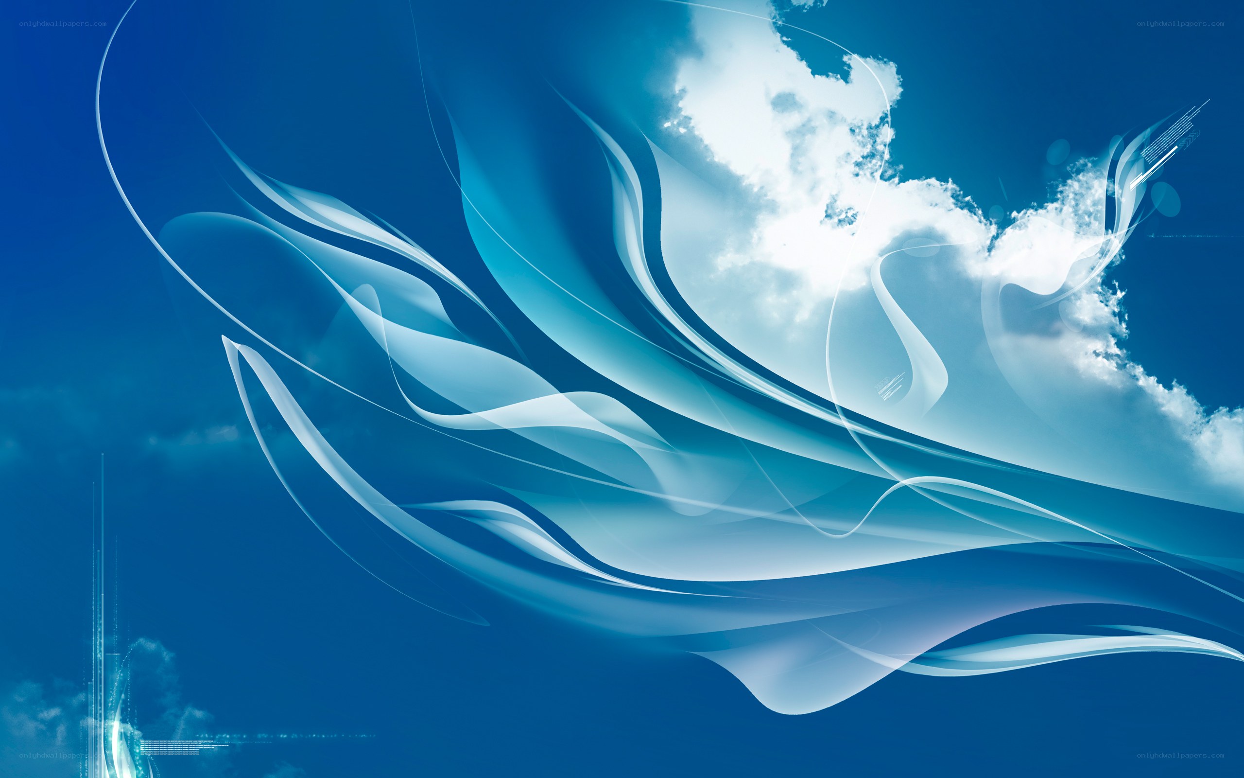 Blue abstract wave design