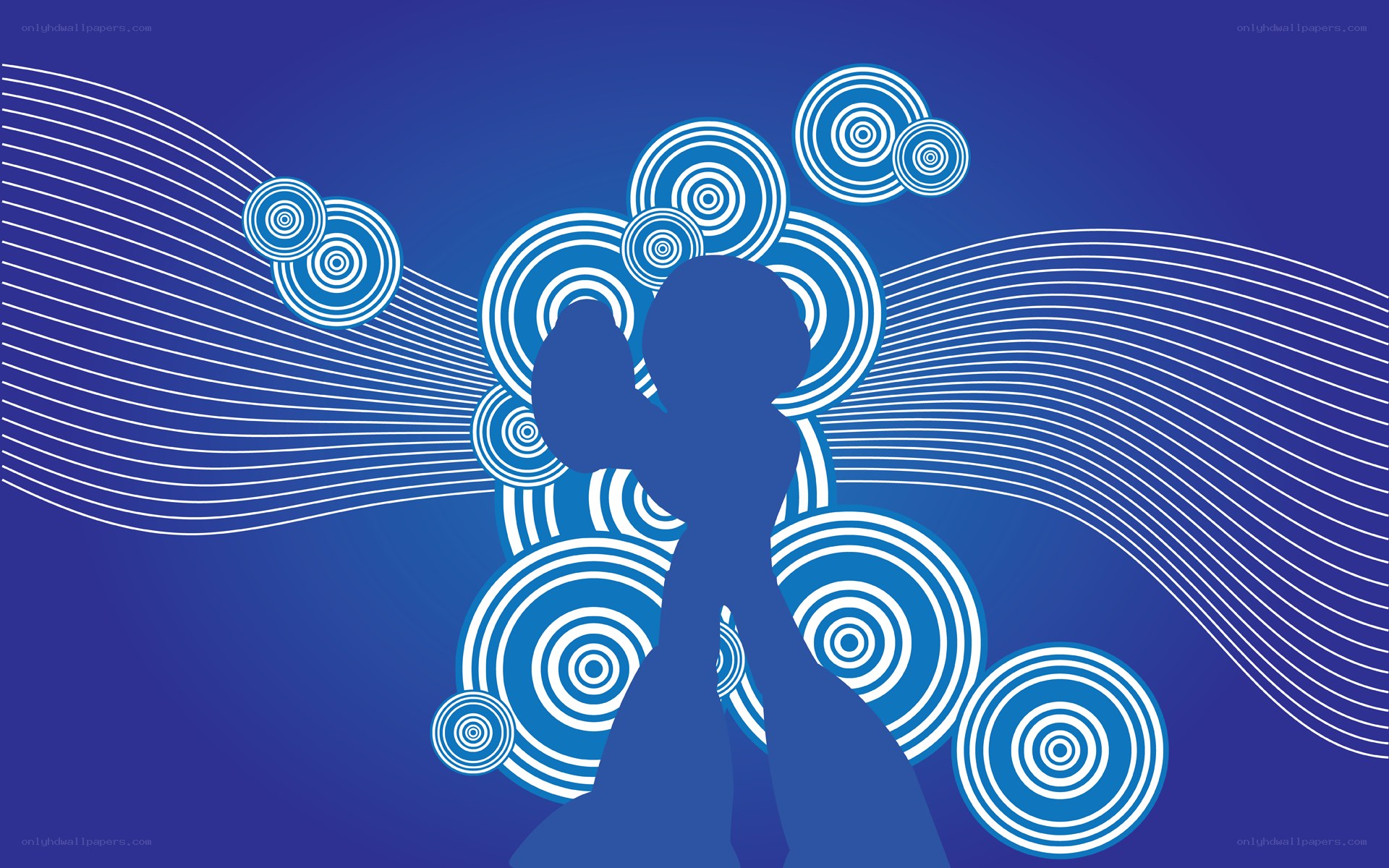 Blue abstract wave design