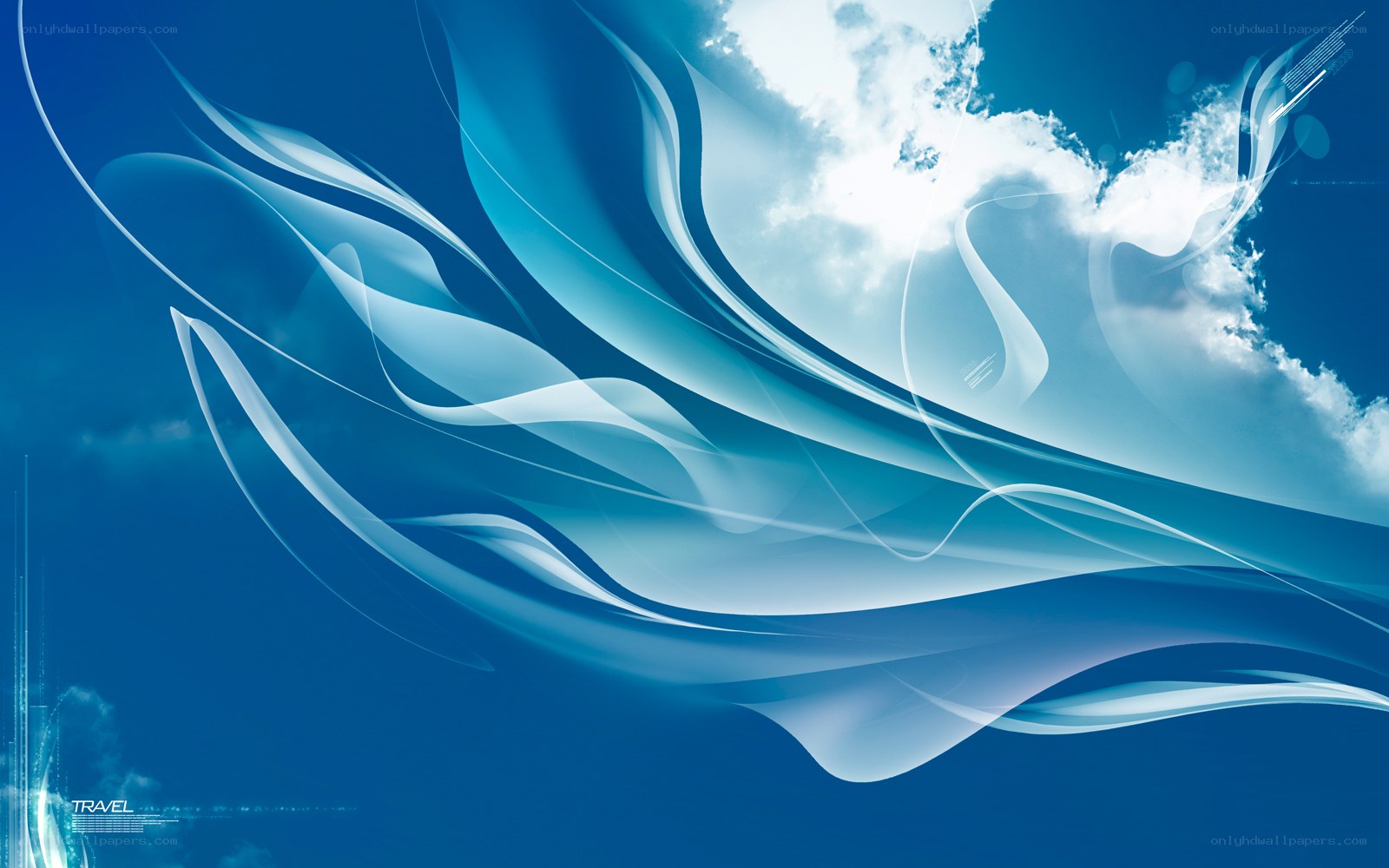 Blue abstract wave design