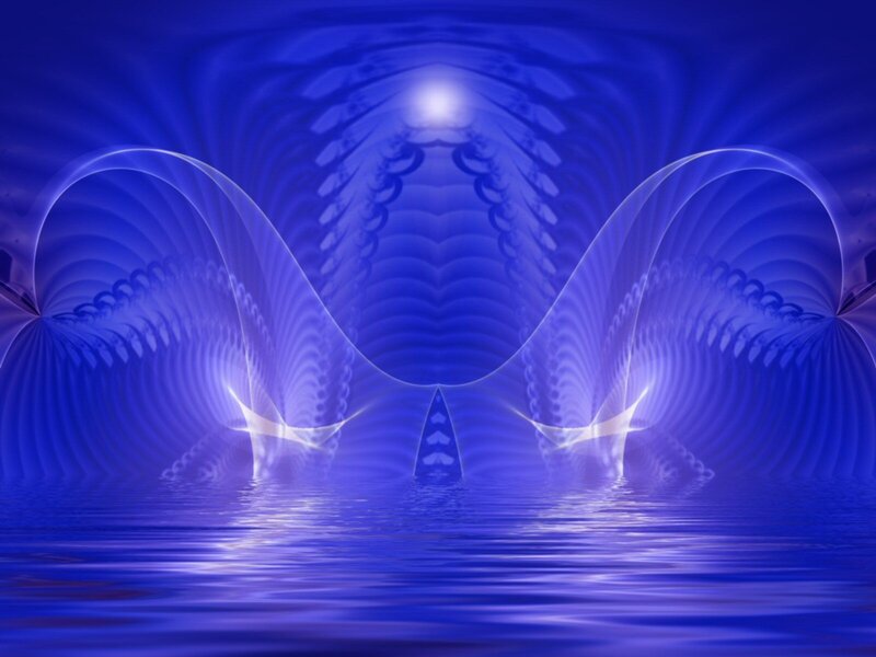 Blue abstract wave formation