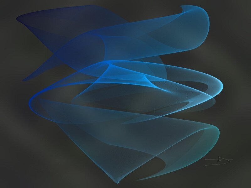 Blue abstract wave forms