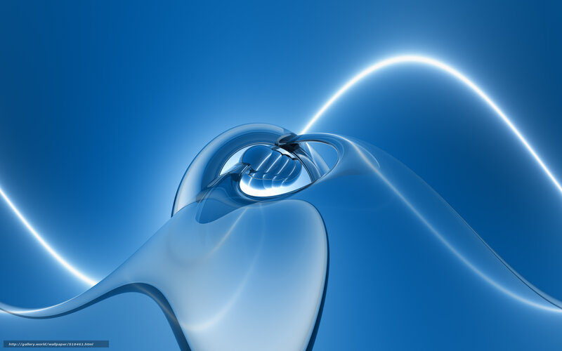Blue Abstract Wave — Serene, Digital Art, Light