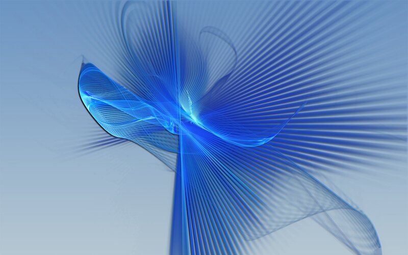 Blue Abstract Wave — Serene, Lines