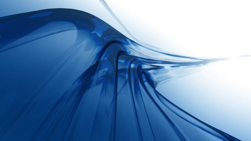 Blue Abstract Wave — White
