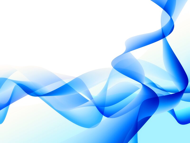Blue Abstract Waves — Calm, Ribbons, White