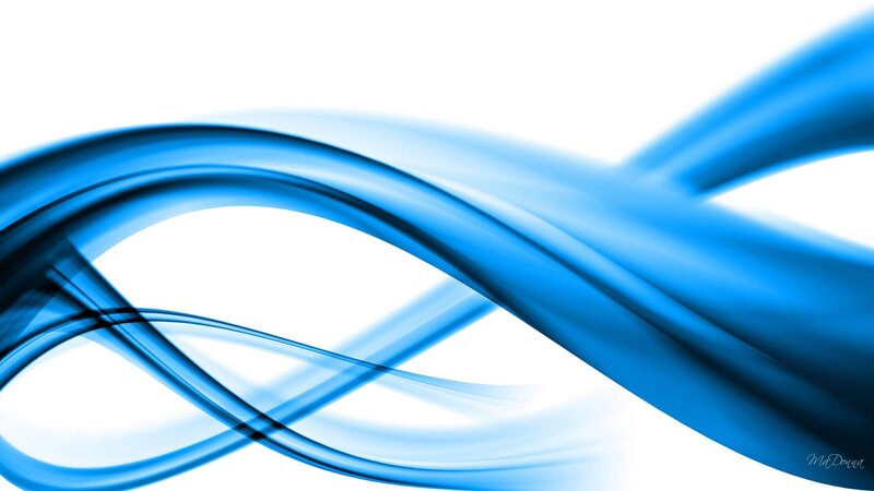 Blue Abstract Waves — Calm, White Background