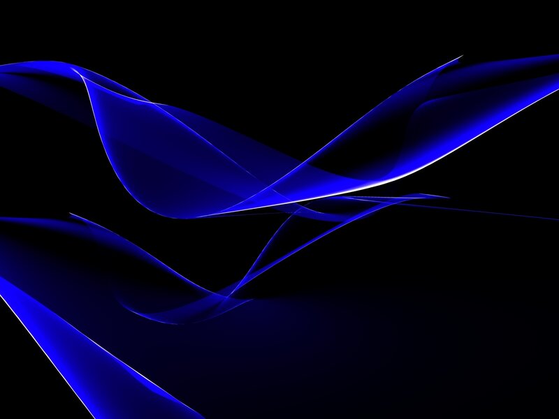 Blue Abstract Waves — Dynamic, Light, Black