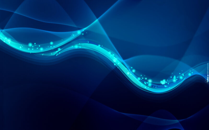 Blue Abstract Waves — Serene, Glowing Particles