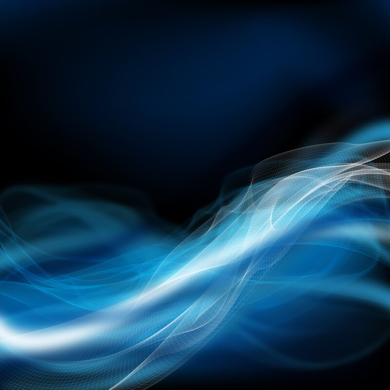 Blue Abstract Waves — Serene, Light, White, Black
