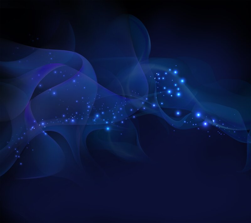 Blue Abstract Waves — Serene, Night, Glowing Particles