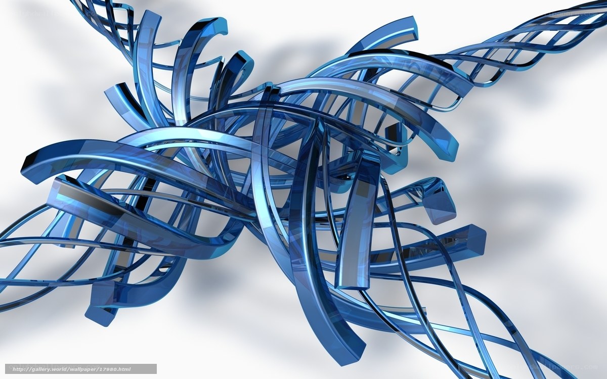 Blue abstract wire sculpture