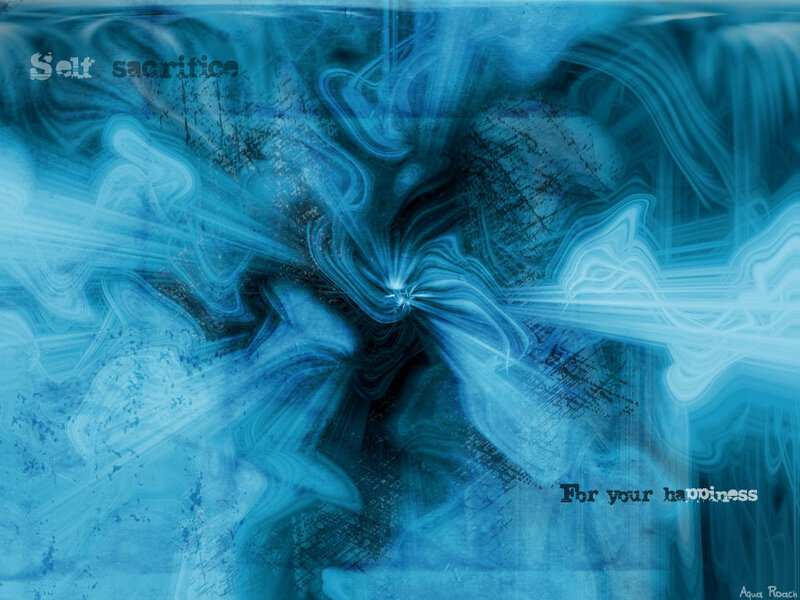 blue abstract with text