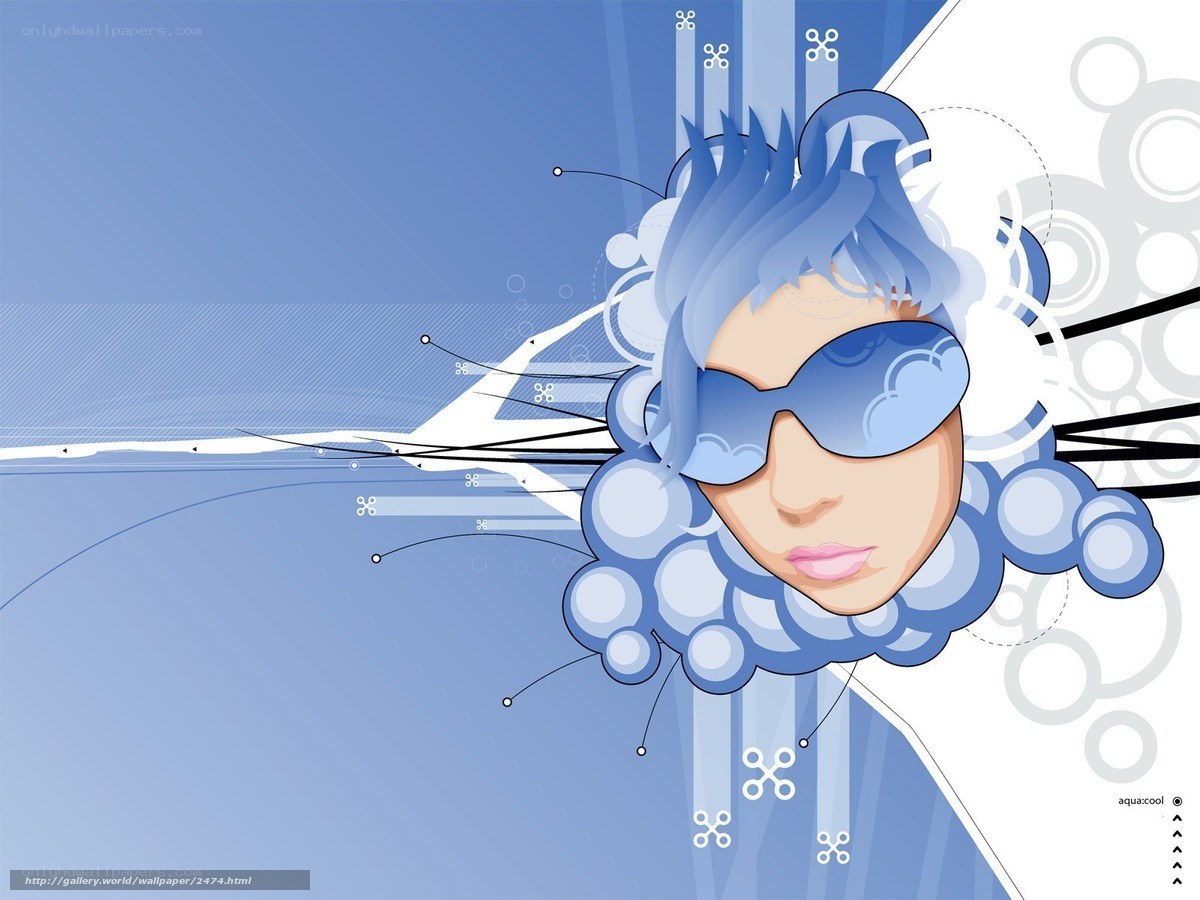blue abstract woman portrait
