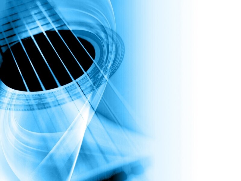 blue acoustic guitar close-up