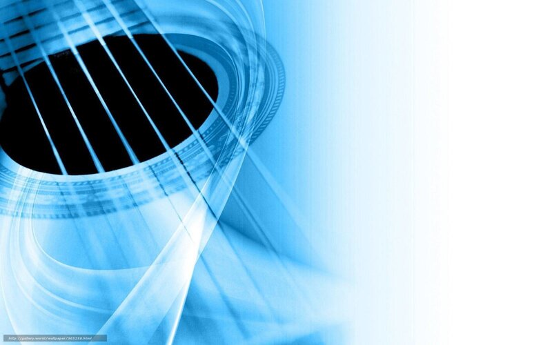 Blue acoustic guitar close-up