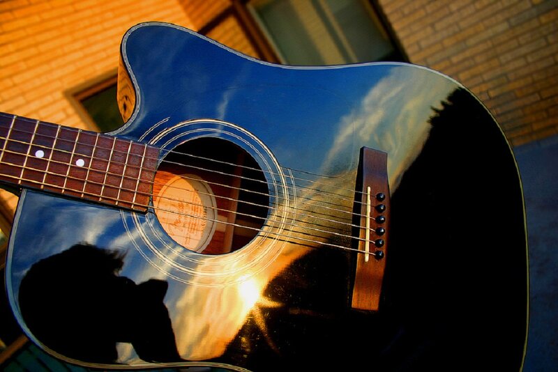 Blue Acoustic Guitar