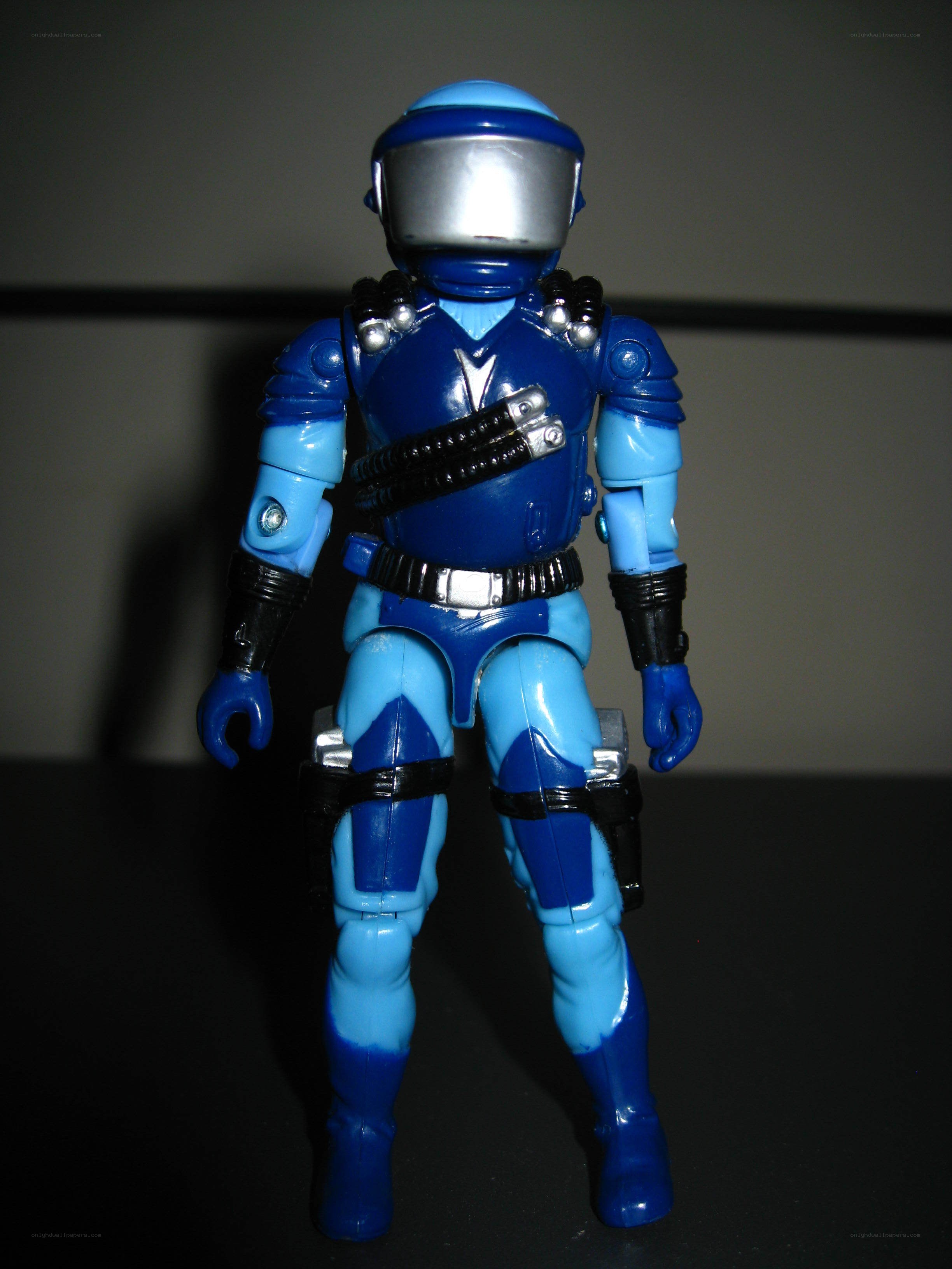 blue action figure toy