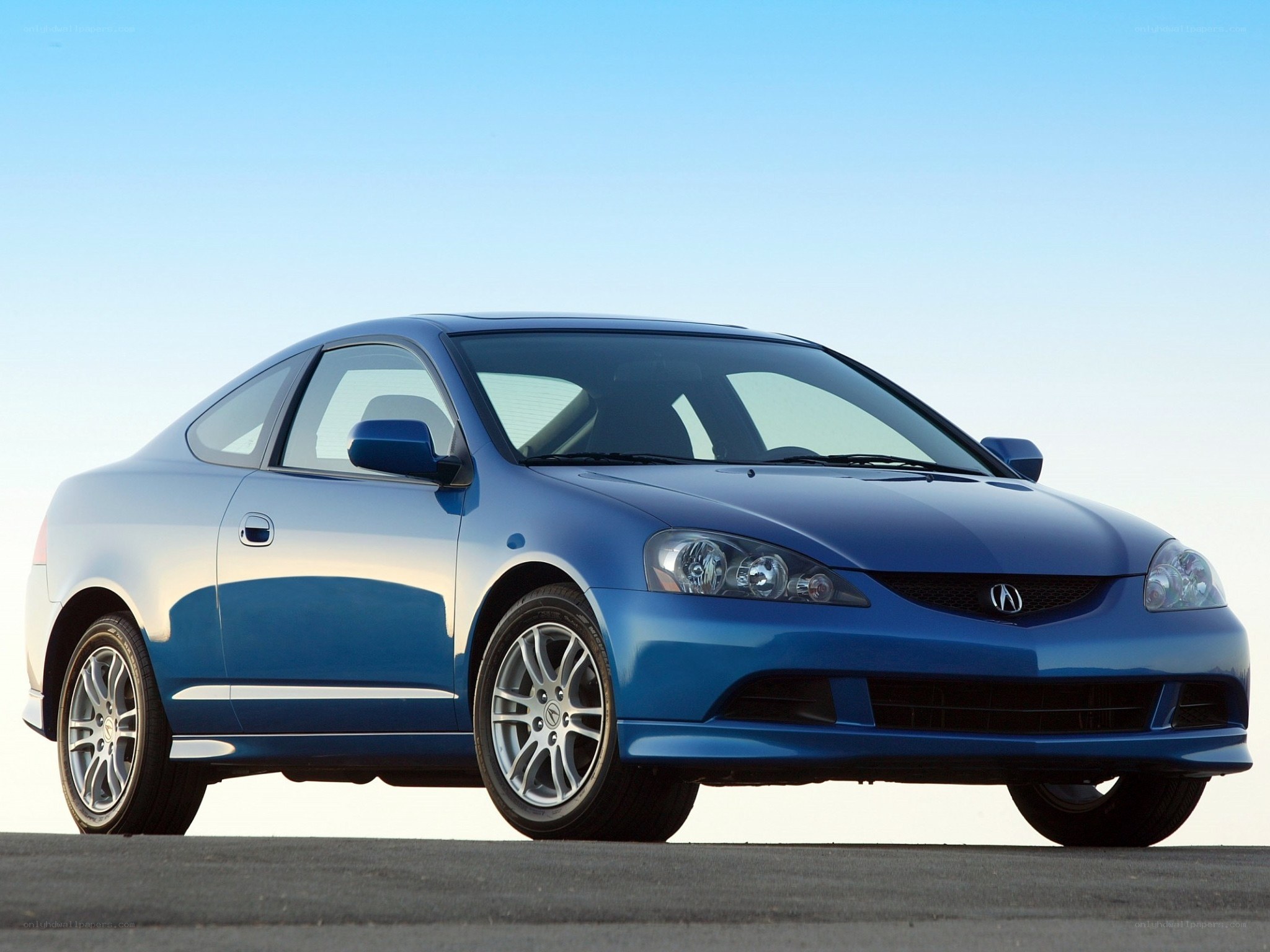 blue acura coupe car