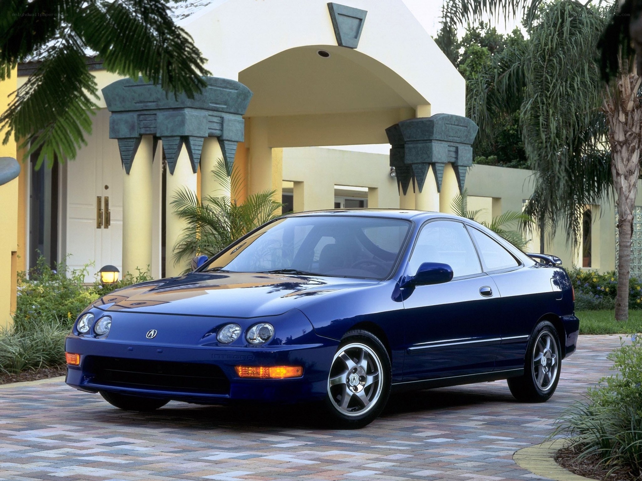 blue acura integra coupe