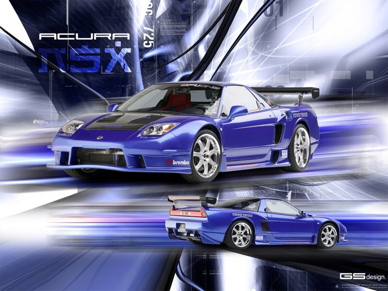 Blue Acura NSX race car