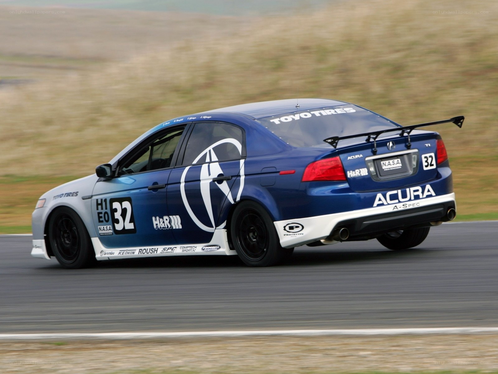 blue acura race car