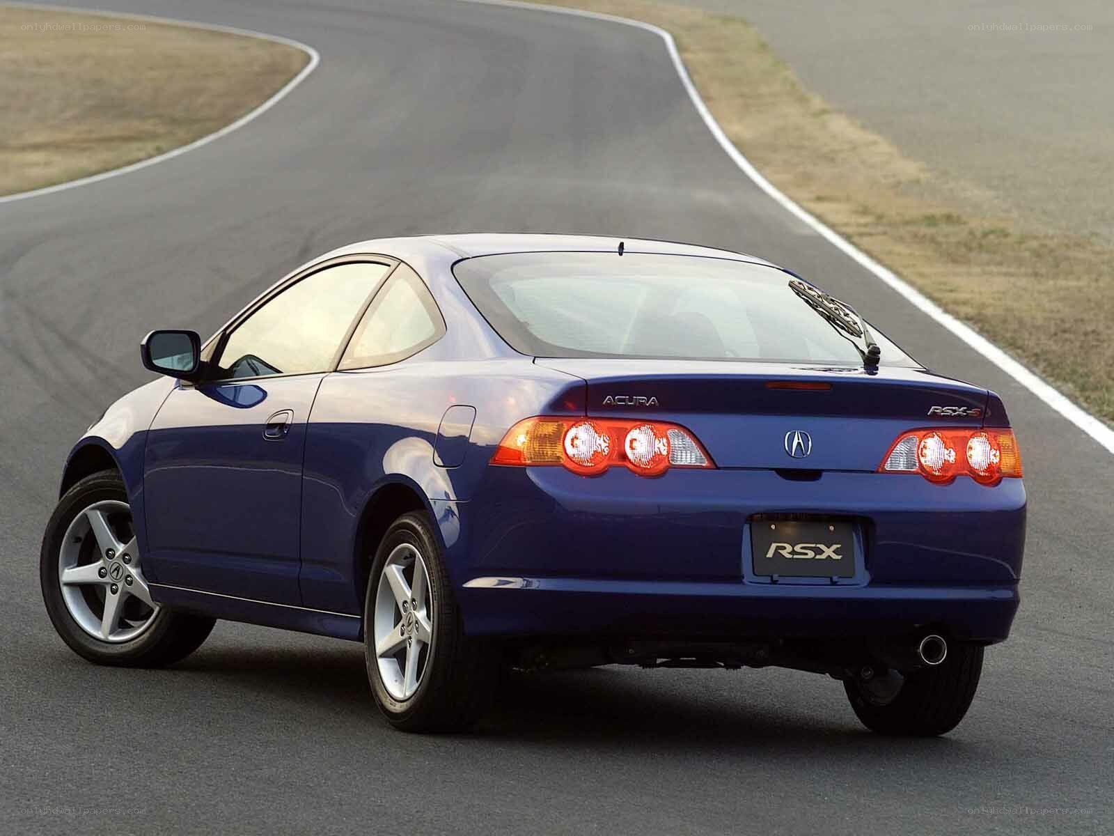 blue acura rsx on racetrack