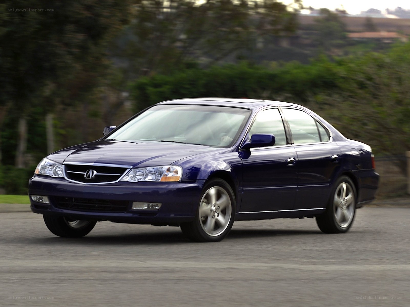 blue acura sedans on road