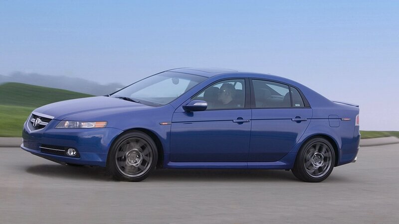 blue acura tl in motion