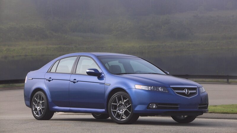 Blue Acura TL Sedan — Calm, Photograph, Car, Road