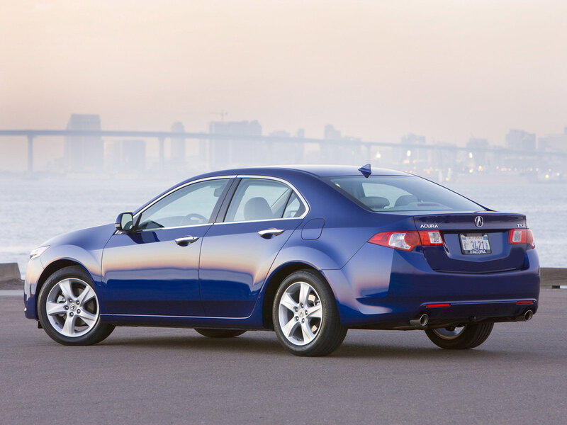 Blue Acura TSX sedan