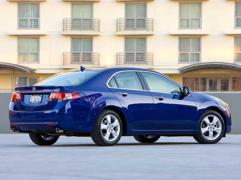 Blue Acura Tsx Sedan — Calm, Sunset