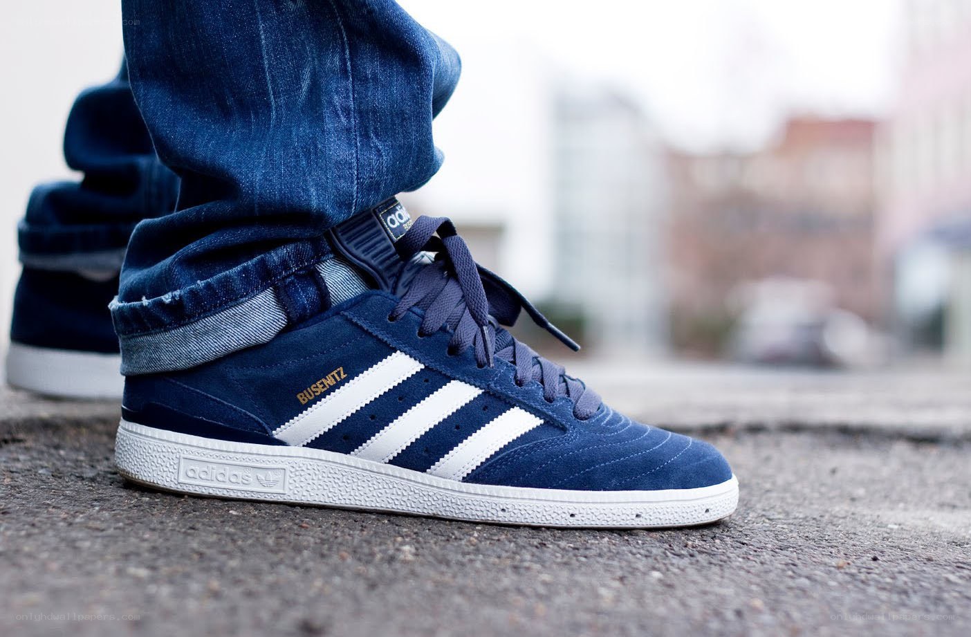 blue adidas busenitz sneaker