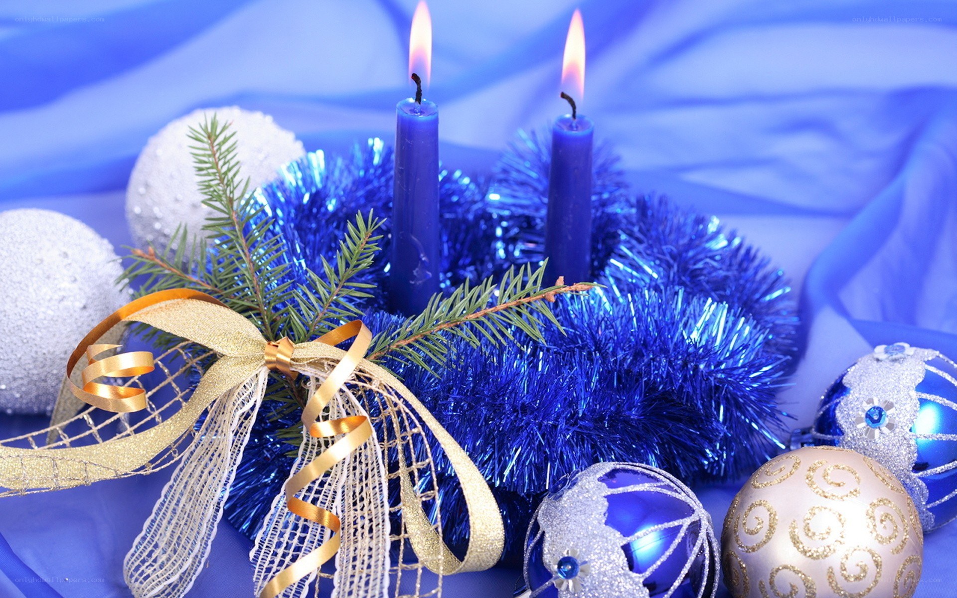 Blue Advent candle arrangement
