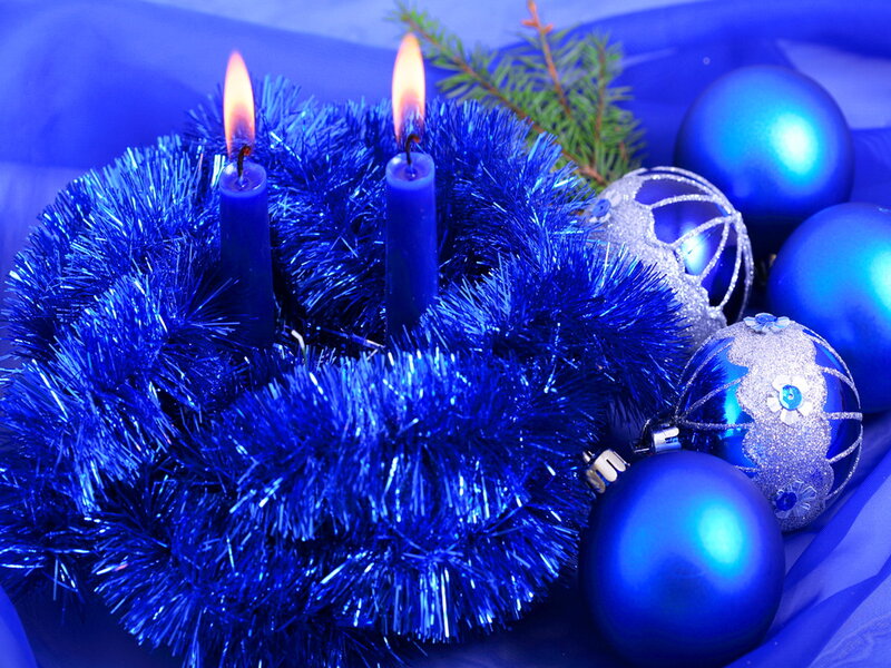 Blue Advent Wreath — Festive, Winter, Photograph, Candles