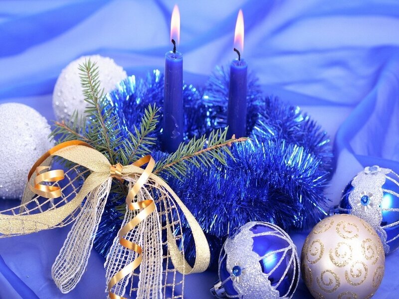 Blue Advent Wreath — Festive, Winter, Photograph