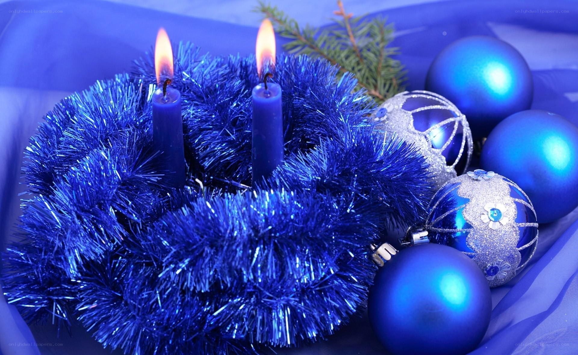 Blue Advent wreath with candles