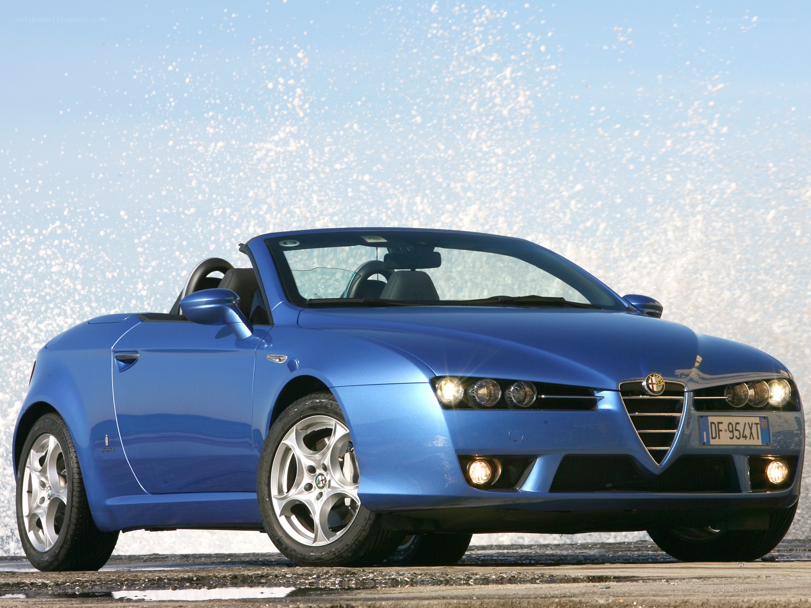 blue alfa romeo convertible