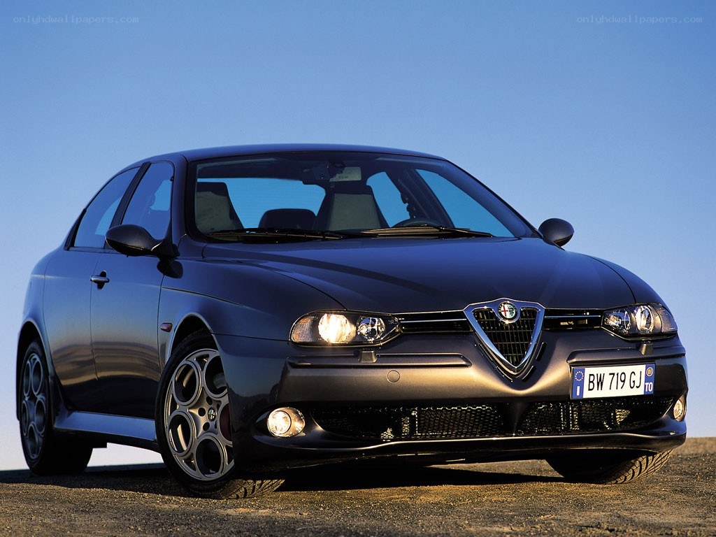 blue alfa romeo sedan