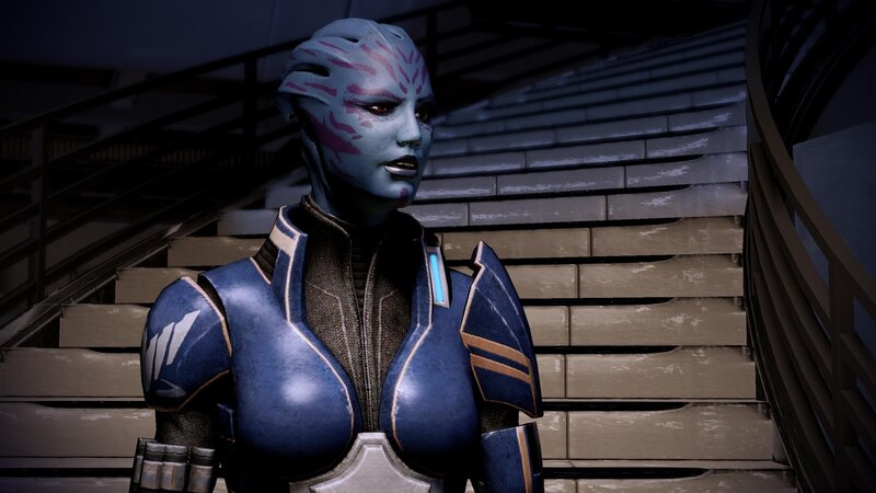 blue alien character in armor