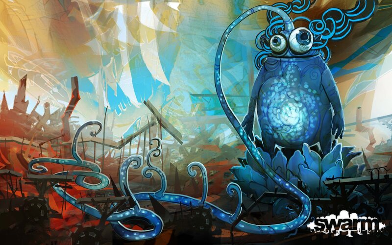 Blue Alien Creature — Dramatic, Digital Art, Tentacles