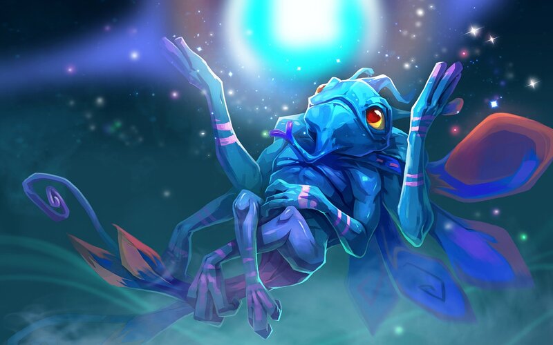 Blue Alien Creature — Dramatic, Night, Digital Art
