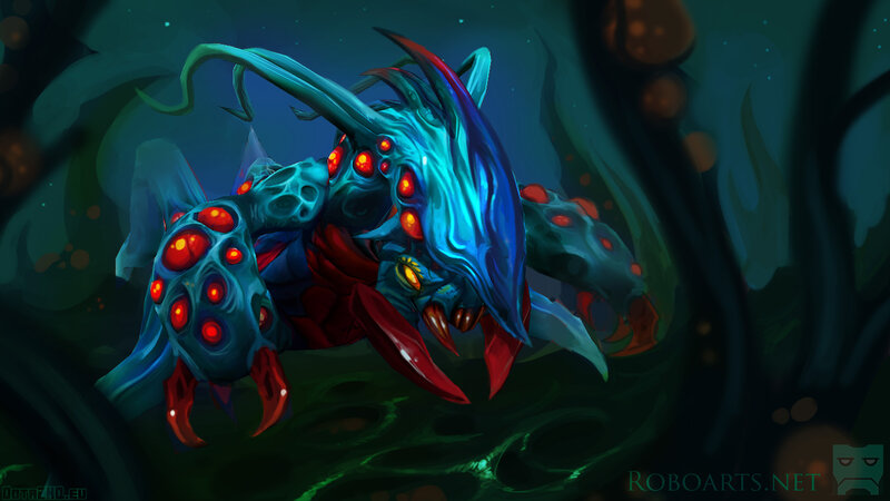 blue alien creature in dark forest