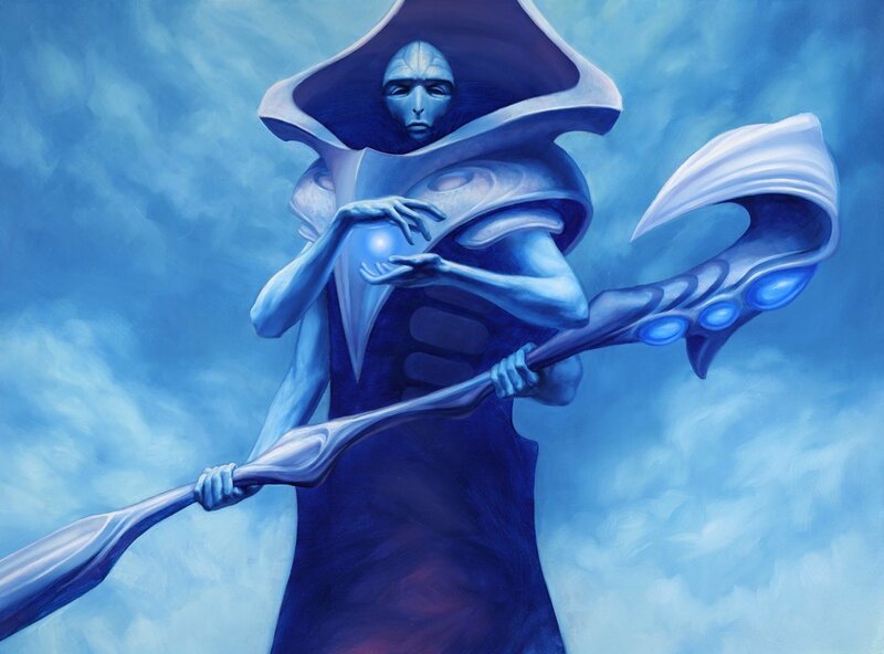 Blue Alien Figure — Dramatic