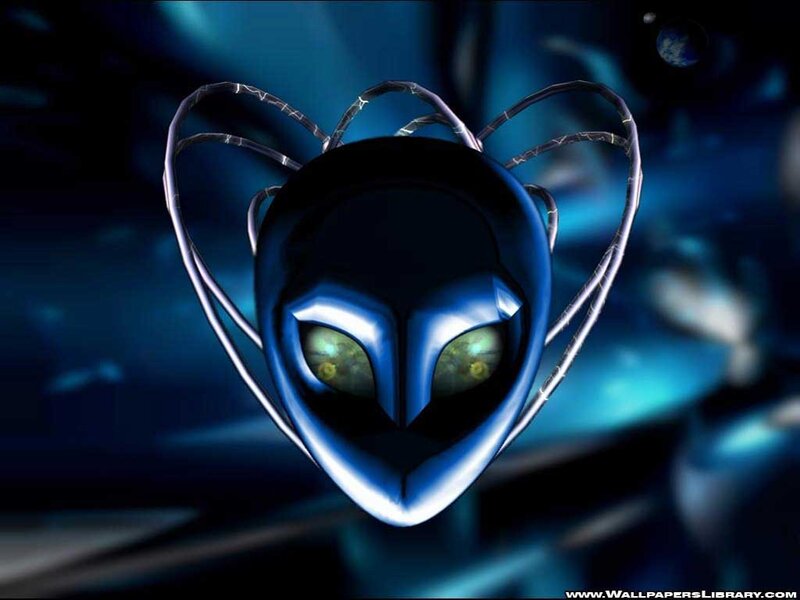Blue Alien Head — Dramatic
