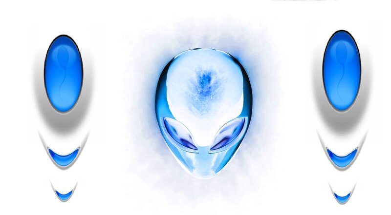 Blue Alien Head Logo