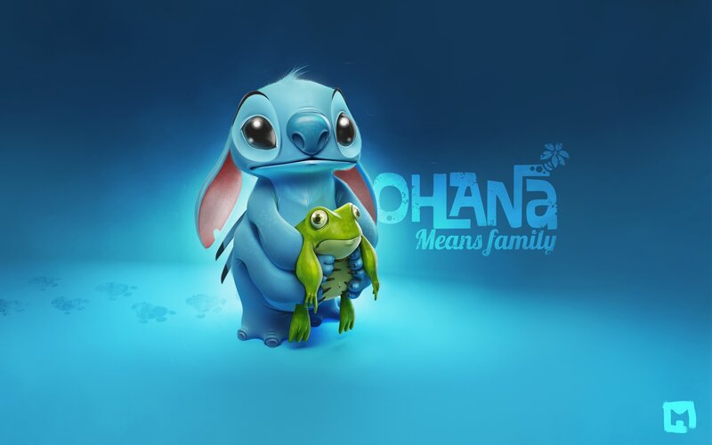 Blue Alien Holding Frog