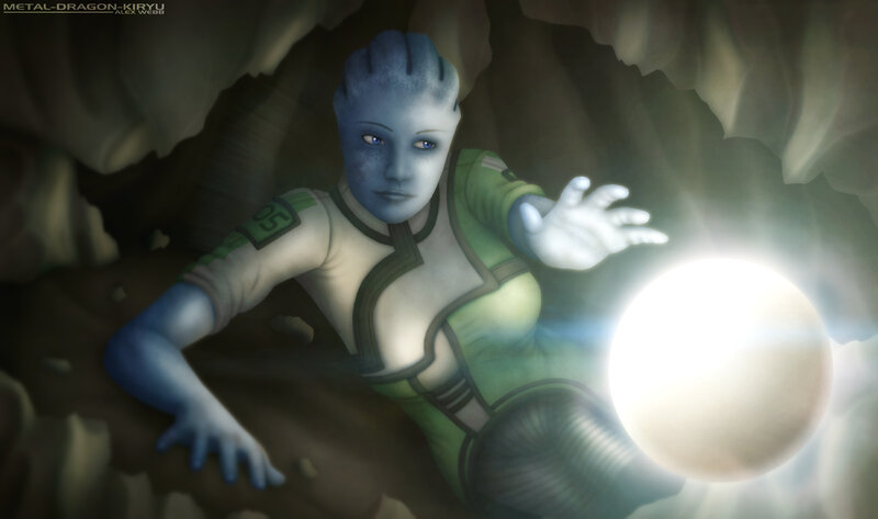 blue alien in cave