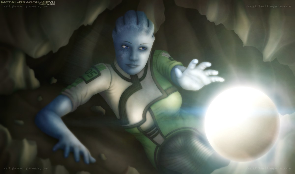 blue alien in cave